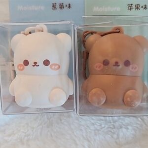 Milk & Mocha Bear Keychain Chapstick Lip Balm Set